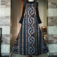 gamis tenun motif toraja etnik