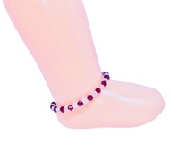 Custom made crystal anklet  baby size to adult size.4mm dark red and white crystal. Length 10cm to 3