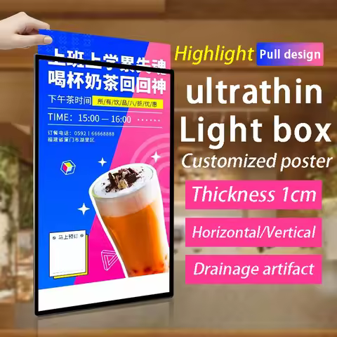 Ultra thin store advertising LED A3A4, bright menu display lightbox, ordering board, price list desi