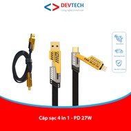 4-Head Charging Cable, 4-in-1 Super Fast Charging, Multi-Purpose Charging Cord
