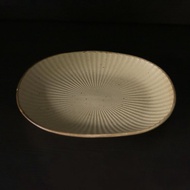 【陶瓷盤】復古菊花橢圓長盤 (24cm) - 主餐盤/早午盤