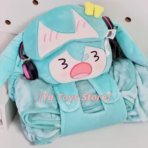 Hot Sale Hatsune Miku Blanket Cloak Flannel Throw Blanket Anime Pillow Vocaloid Cosplay Costume Soft