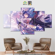MEKANS 1 SET  Pajangan Hiasan dinding GENSHIN IMPACT RAIDEN SHOGUN Poster Kayu Wall Decor 5pcs