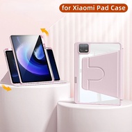 360° Rotation Tablet Case for Redmi Pad 10.61 inch MiPad 6/5 11in For Xiaomi Pad 6/5 11''  Redmi Pad SE 11 inch TPU Protective Cover Smart Sleep With Stand and Pen Slot
