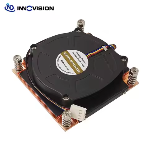 LGA1200 LGA1150 LGA1151 1U Active Heatsink CPU Cooler 75x75MM Hole Spacing TDP 180W With 8015MM Fans