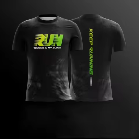 Men's Cool T-Shirt Gym Top Simple Fashion Run Letters Fashion Trend Outdoor Running 3D Printed T-Shi