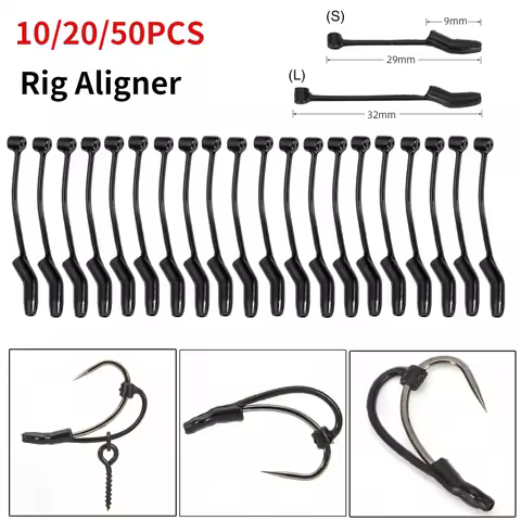 10/20/50PCS D-Rig Kickers Carp Fishing Accessories D Rig Aligners Hooks Anti Tangle Sleeves For Ronn