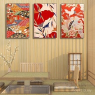 Japanese ZC8B Traditional Pattern Painting Restaurant Burning Bird Shop Log Decorative Painting Styl