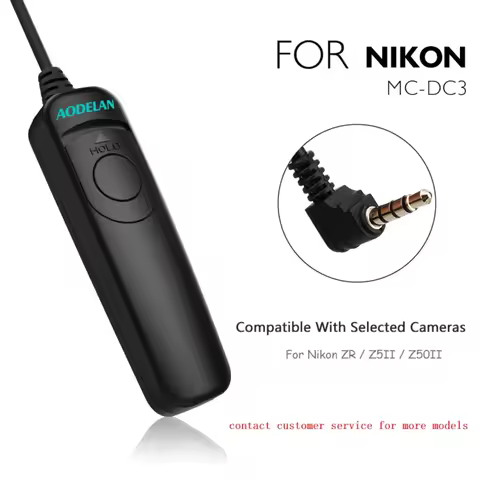 AODELAN RS-N12 Wired Remote Switch for Select Cameras ZR, Z5II, Z50II; with Nikon 3.5mm Remote Conne