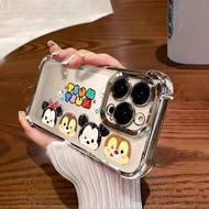 For Vivo Y36 Y36i Y38 Y50 Y55 Y55s Y75 Y77 Y77e Y77t Y78 Y78+ Plating Airbag Cute Mickey Minnie Mous