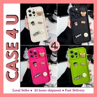 Redmi 9A 9C 9T 10 10A 10C 12 12C 13 13C 14C 15C solid cartoon baby bear coffee candy colour soft cas