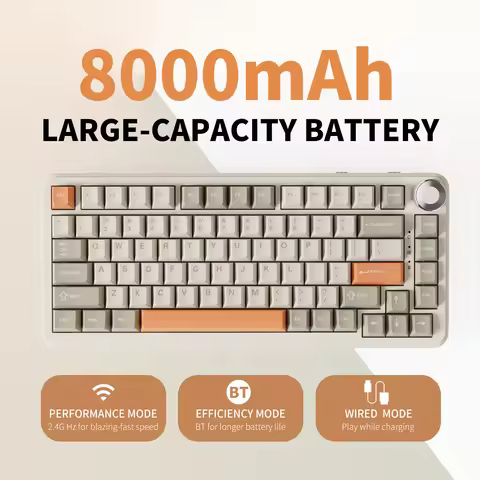 AJAZZ AK820 MAX Wireless office gaming esports mechanical keyboard hot-swappable RGB color settings 