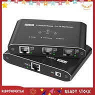 [Redpowderyan.] Gigabit PoE Switch 1 in 3 Out 30W Per Port Network Hub RJ45 for IP Cameras VoIP Phon