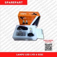 6-SIDED MOTORCYCLE HID LED lamp (Head lamp) 35 WATT, 2 MODES (FAR NEAR), 3 QUALITY H4 CABLES LVD
