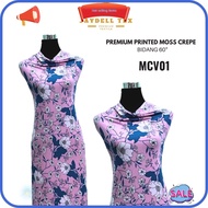 ⭐LOW PRICE⭐ PREMIUM MOSS CREPE Printed Kain Pasang Bidang 60 volume 01