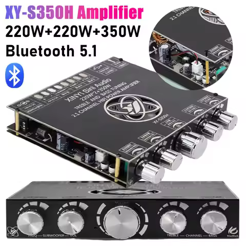 XY-S350H Amplifier Board 220Wx2+350W 2.1 Dual Channel TPA3251 Bluetooth 5.1 Digital Amplifier Board 
