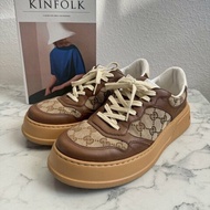 ✨送男生的精品 Gucci 焦糖色緹花休閒男鞋