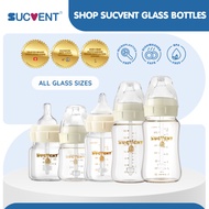 SUCVENT Official - GLASS Baby Bottle | 3oz to 8oz | 100ml to 240ml | All Teats | 1pc | Anti-Colic