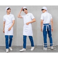 Chef apron, barista/, kitchen apron plain white apron