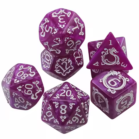 DND Dice Set, 7pcs Polyhedral Dice Marble Effect for D&D Role Playing Game, Club Party DND RPG Board