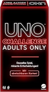 Mattel Games - UNO Challenge Adults Only - Card Game for Adults, +18 Game for Game Nights, Travel, a