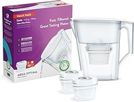 Aqua Optima Water Filter Pitcher Value Pack for Tap and Drinking Water with 3 Evolve+ Filter, BPA Fr