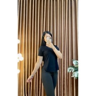 Women's Top Top V-Neck Short Sleeve crop plain v-neck women's rayon spandex t-shirt