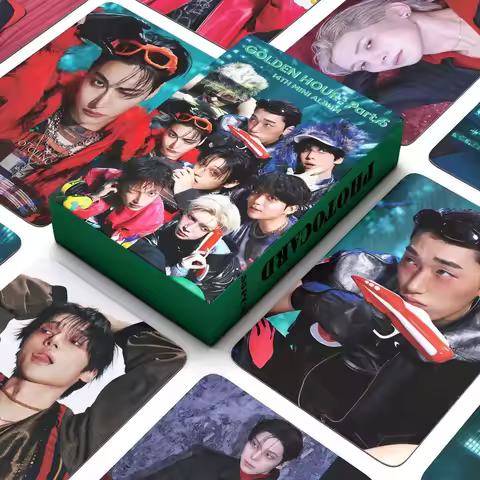 55pcs ATEEZ New Album GOLDEN HOUR : Part.5 Photocards Merch Lomo Cards Set Fans Collection Cards Gif