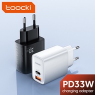 Toocki 33w PD USB Charger Portable Dual USB Ports Travel Charger Adapter Wall Charger for  iphone13 8 11 XS XR Samsung Realme Xiaomi OPPO Vivo Huawei  Quick Charger