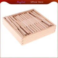 MagiDeal Montessori Materials Math Toy Wooden Spindle Box 45pcs Spindles Mathematics Counting Educat