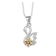 1 Carat DColor VVS1 Original Moissanite Swan Necklace 925 Silver Charm With Memo GRA