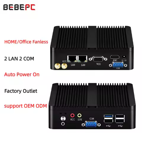 Fanless Mini PC Intel Celeron N2930 J1900 N2840 Dual LAN Windows 10 4 Core Industrial Mini Desktop C