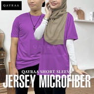QAYRAA P4 Baju Sukan Lengan Pendek Microfiber Jersey Short Sleeve-Size S-5XL/Black/Maroon/Red/Navy/G