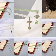 New Chinese Style Azure Frozen Bamboo Acetate Hairpin High-End Feeling Ancient Style Step Shaking Ch