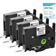 Laminated Label Maker Tape for E1000/H1100 Label Printer (4 Packs),12mm*8m
