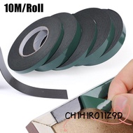 CHIHIRO11Z9D 10M/Roll Double Sided Tape, Multifunctional Green Film Black PE Foam Tape, Durable Stro