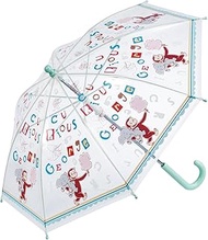 Skater UBV2-A Children's Vinyl Umbrella, 15.7 inches (40 cm), Curious George, Alphabet, Boys, Girls,