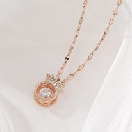 [ Terbaru [ Kalung Titanium Gold Wanita Anti Karat Selamanya / Kalung Titanium Wanita Liontin Mahkot