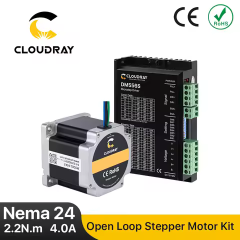Nema 24 Stepper Motor Kit 2 Phase 2.2N.m 4A Stepper Motor 18-50VAC Driver for CNC Kit Engraving Mill