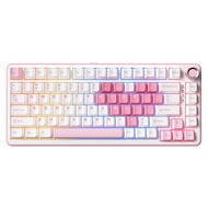 YUNZII B75 PRO White Heart Wireless Mechanical Keyboard, 75% Layout with Knob, Hot Swap Gasket Struc