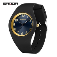 SANDA Women Quartz Watch Luxury Silicone Strap Waterproof Women's Clock Casual Simple Girl Wristwatch