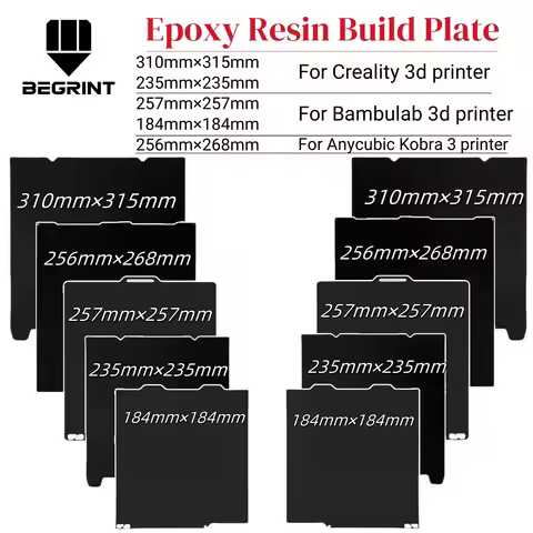 Epoxy Resin Cool Build Plate For Bambu Lab P1P/P1S/X1/X1C/X1E/A1 Double Sided Spring Steel Sheet For