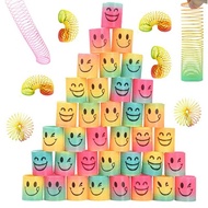 Rainbow Circle Mini Smiley Face 3.2x3.5CM Stacked Colorful Circle Elastic Circle Nostalgic Children'