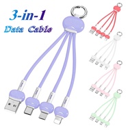 3-IN-1 Keychain Type C Lightning Cable USB Cable Quick Charger Micro USB Type C Data Cord for Xiaomi Redmi