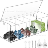 Storage Storage Box 5 Tea Bag Box Coffee Desktop Box Clamshell Acrylic Capsule with Lid Hang Wall Co