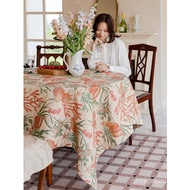 KI9S Underwater Wonderland Tablecloth|American Vintage Style|Round Table Cover Light Luxury Atmosphe