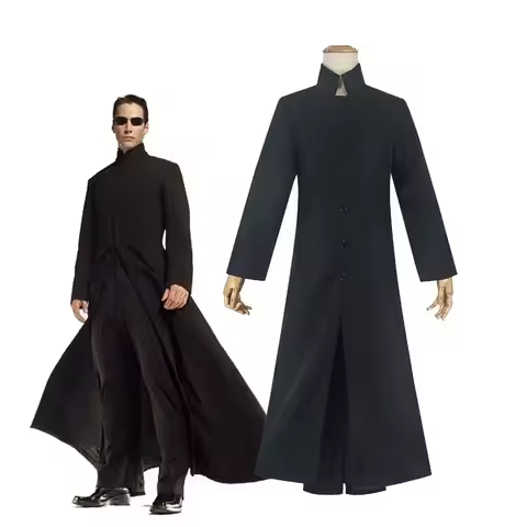 Matrix Cosplay Kostume Neo Trench Coat Black Cosplay Costume Halloween Party Costumes for Men Cos Pl