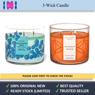 💯Original New BBW 3-Wick Scented Candle Eucalyptus Rain Georgia Peach Bath And Body Works Original Outlet Store Gift