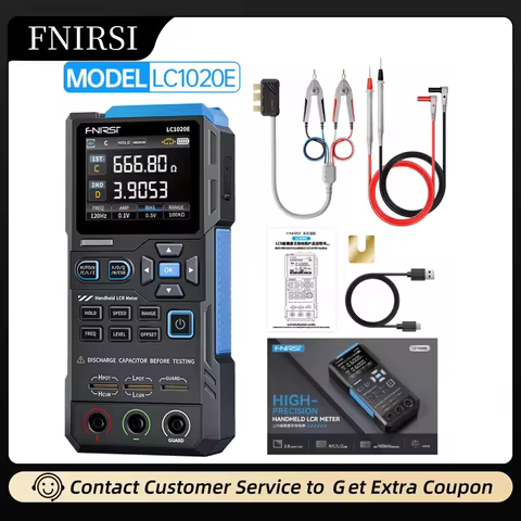 FNIRSI LC1020E LCR Meter Digital Bridge Tester 3000mAh Lithium Battery Multimeter For Inductance Cap