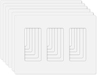 3-Gang Screwless Wall Plate Cover, Decorator Outlet Cover for Light Switches, Dimmers, GFCI, Recepta